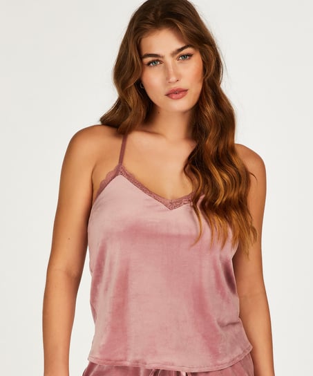 Velvet Lace Cami, Pink