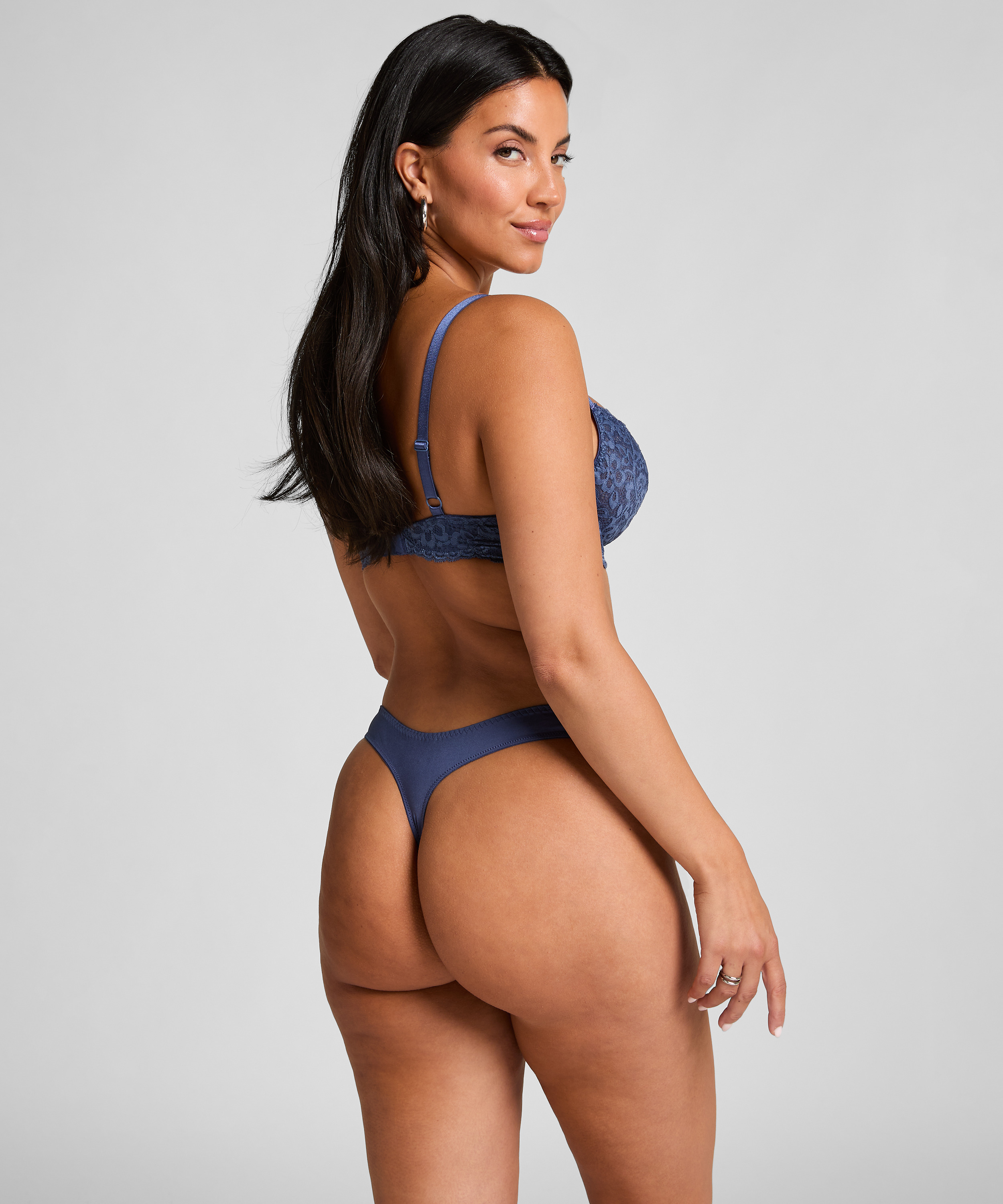 Marine Non-Padded Underwired Bra, Blue, main