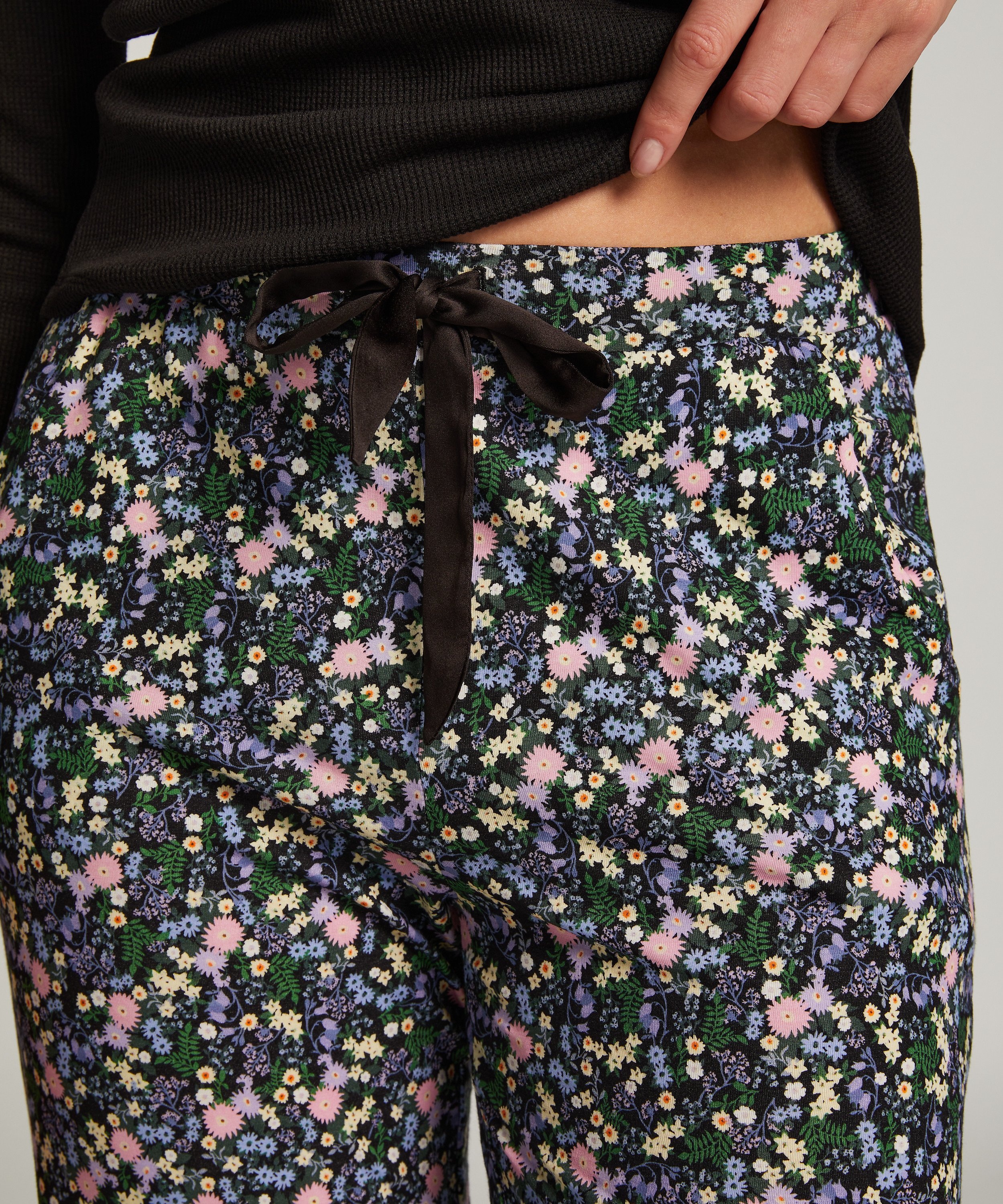 Jersey Pyjama Pants, Black, main