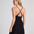 Jersey Lace Back Slipdress, Black