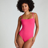 Bandeau Scallop Swimsuit, Pink
