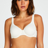 Satin Fleece Non-Padded Underwired Bra, White
