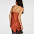 Lace Satin Slip Dress, Red