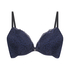 Marine Padded Push-Up Underwired Bra, Blue