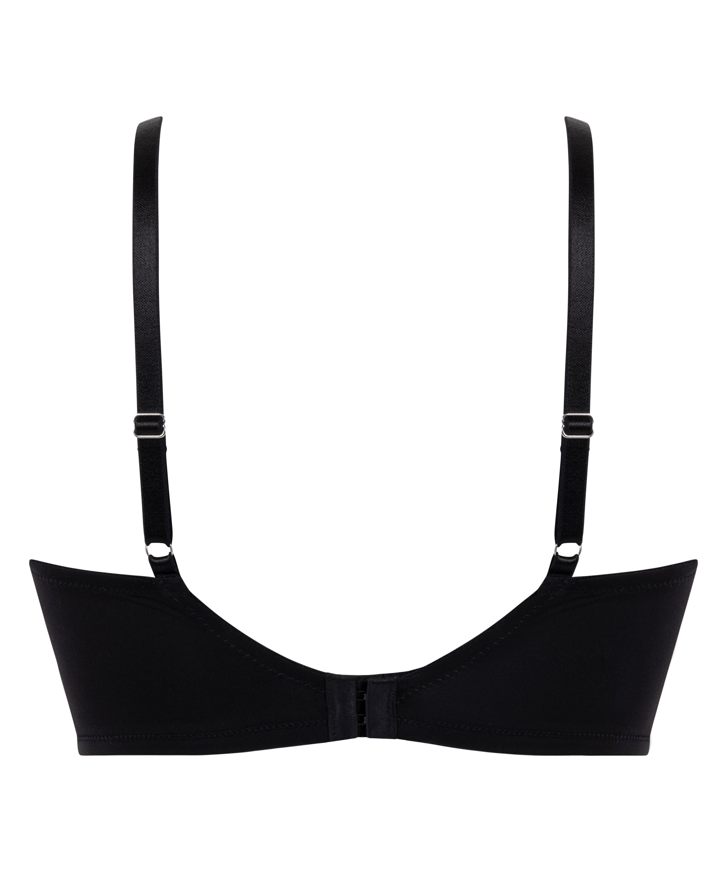 Jemima Padded Underwired Longline Push-Up Bra, Black, main