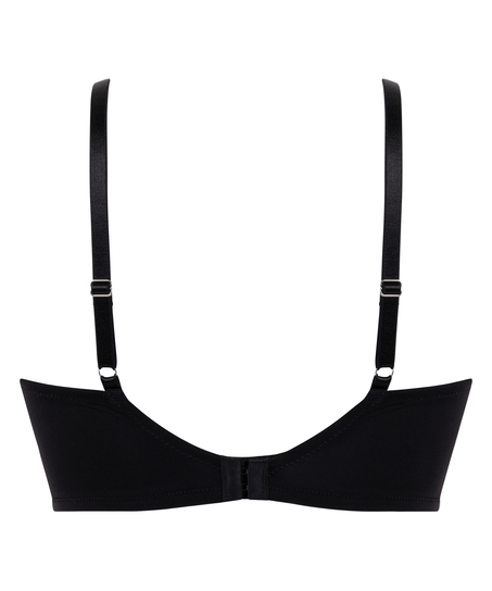 Jemima Padded Underwired Longline Push-Up Bra, Black
