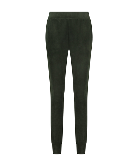 Velours Jogging Pants, Green