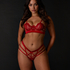 Mitzy high-cut pen crotch Brazilian, Red