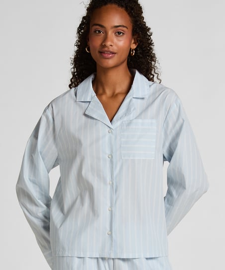 Jacket Woven Cotton Stripe, Blue