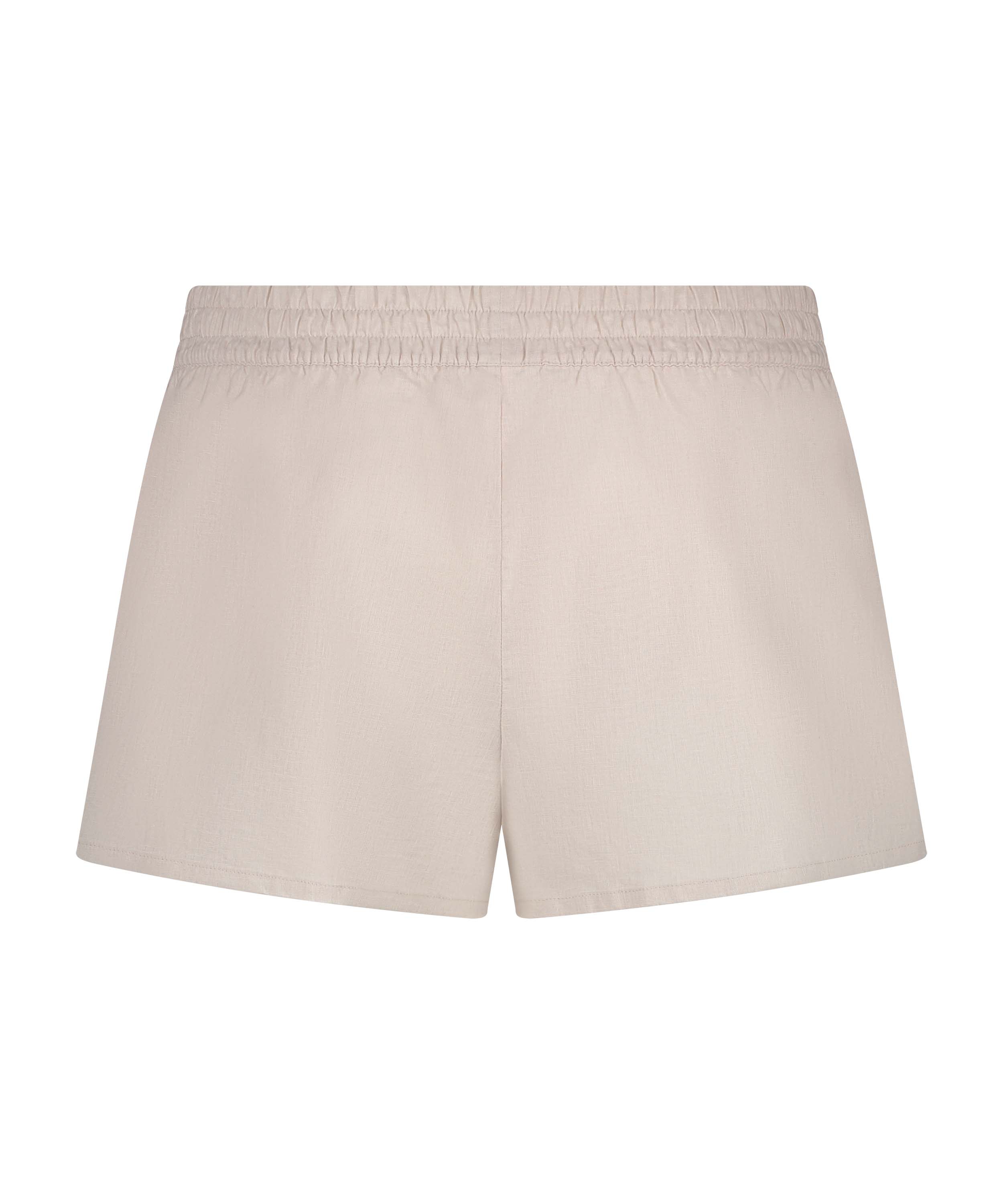 Linen Pyjama Shorts, Beige, main