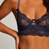 Blossom Non-Padded Underwired Longline Bra, Blue