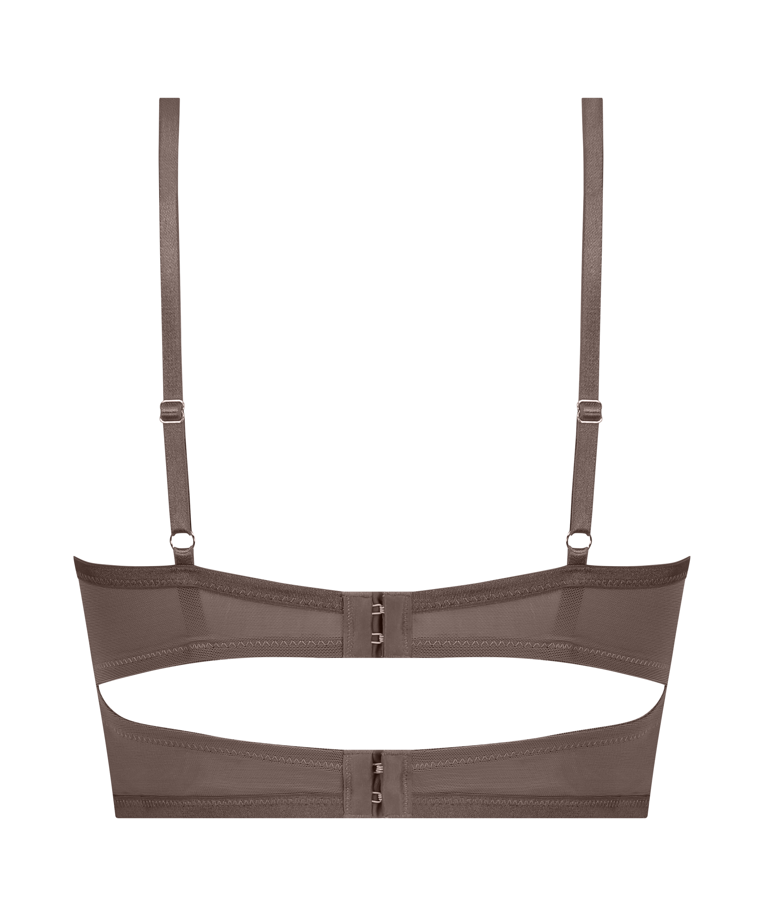 Arabella Padded Underwired Longline Bra, Brown, main