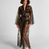 Long Allover Lace Kimono, Black