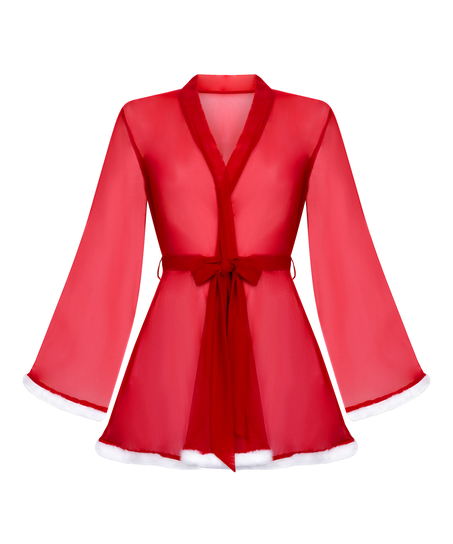 Santa Mesh Kimono, Red