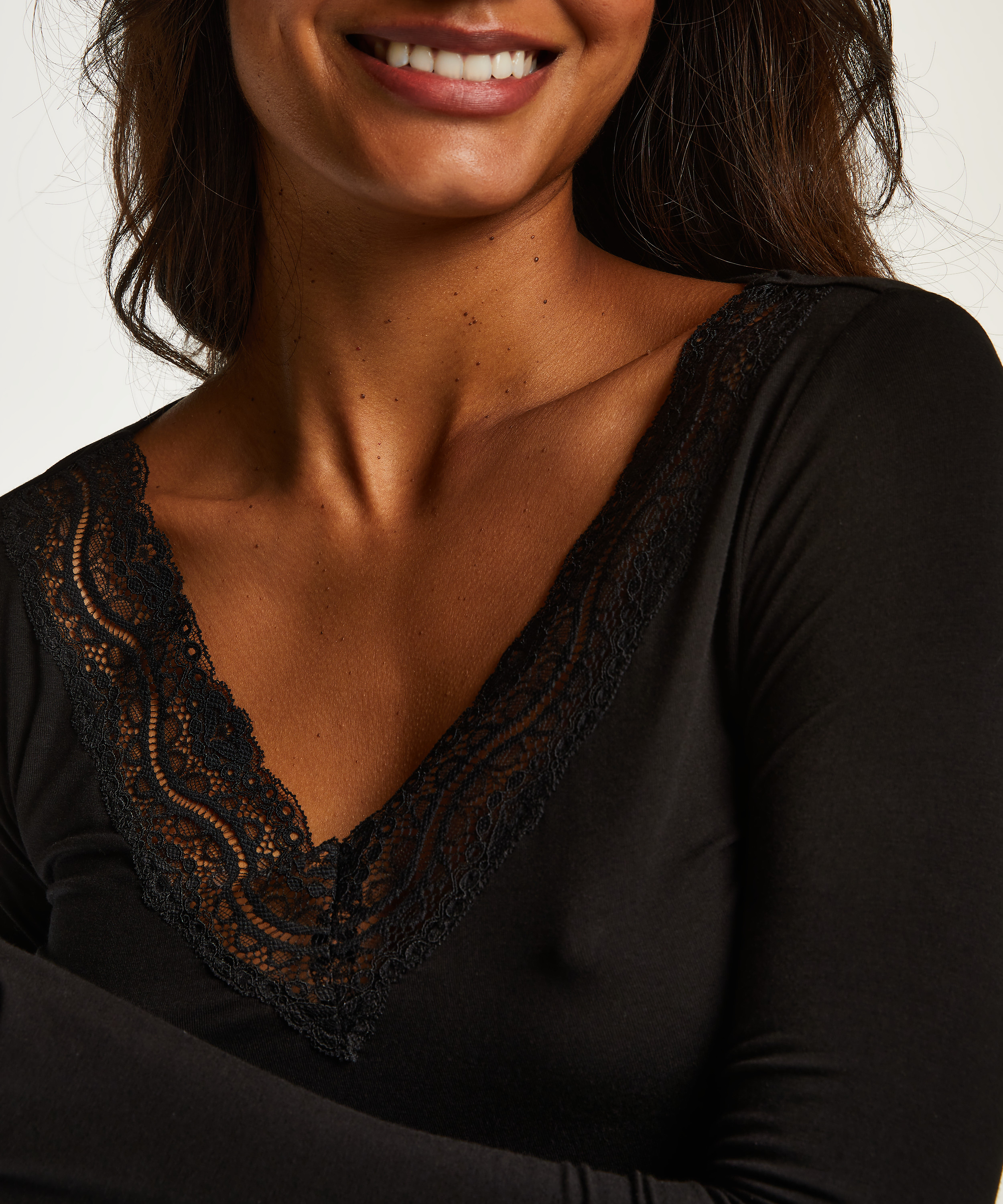 Dahlia Long-sleeved Pyjama Set, Black, main