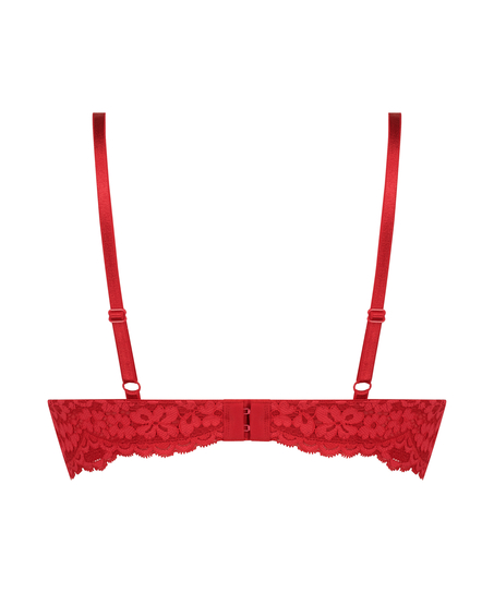 Rose padded push-up bra, Red
