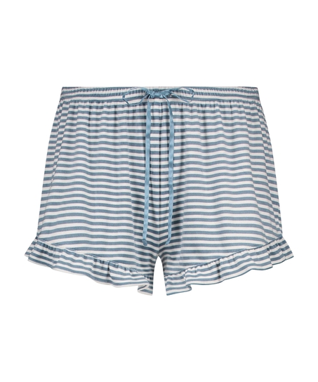 Velours Ruffle Shorts, Blue