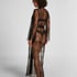 Long Allover Lace Kimono, Black