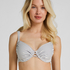 Padded Underwired Bikini Top Stripes, White