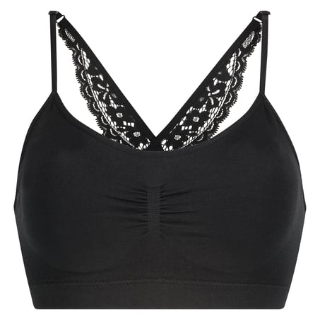 Rose seamless bralette, Black