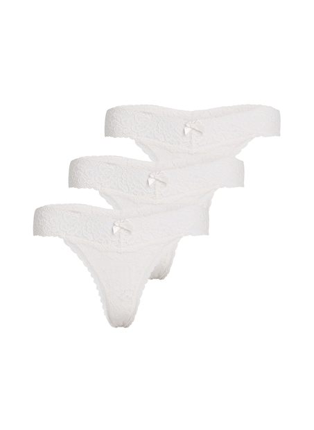 3 Pack Madison Thong, White