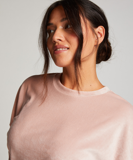 Velours top, Pink