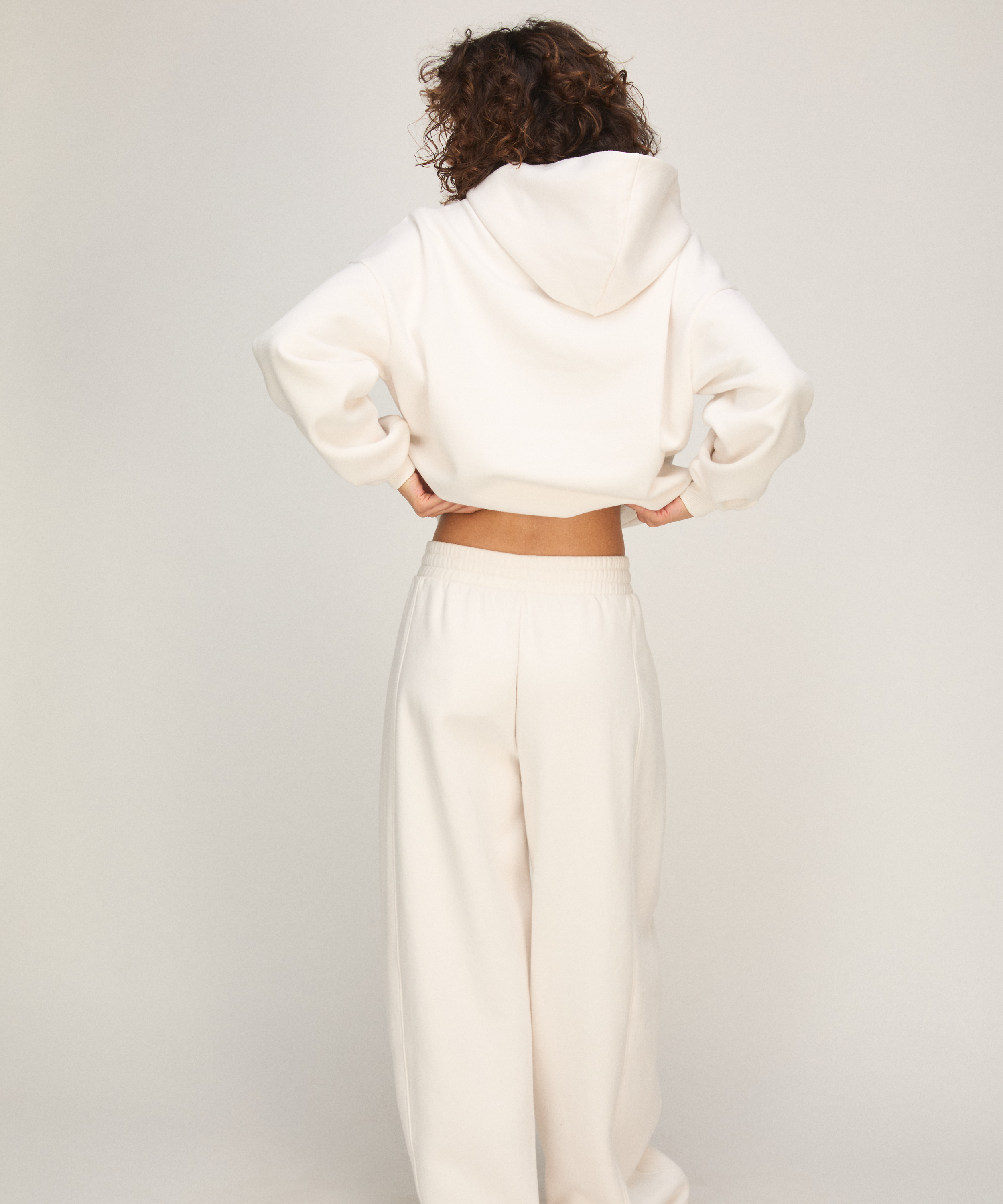 Hoodie Brushed Sweat, White, main