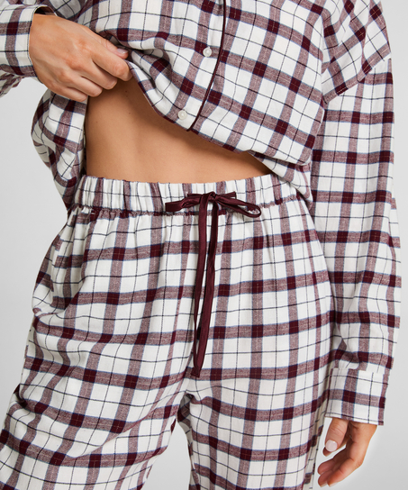 Flannel Pyjama Pants, White
