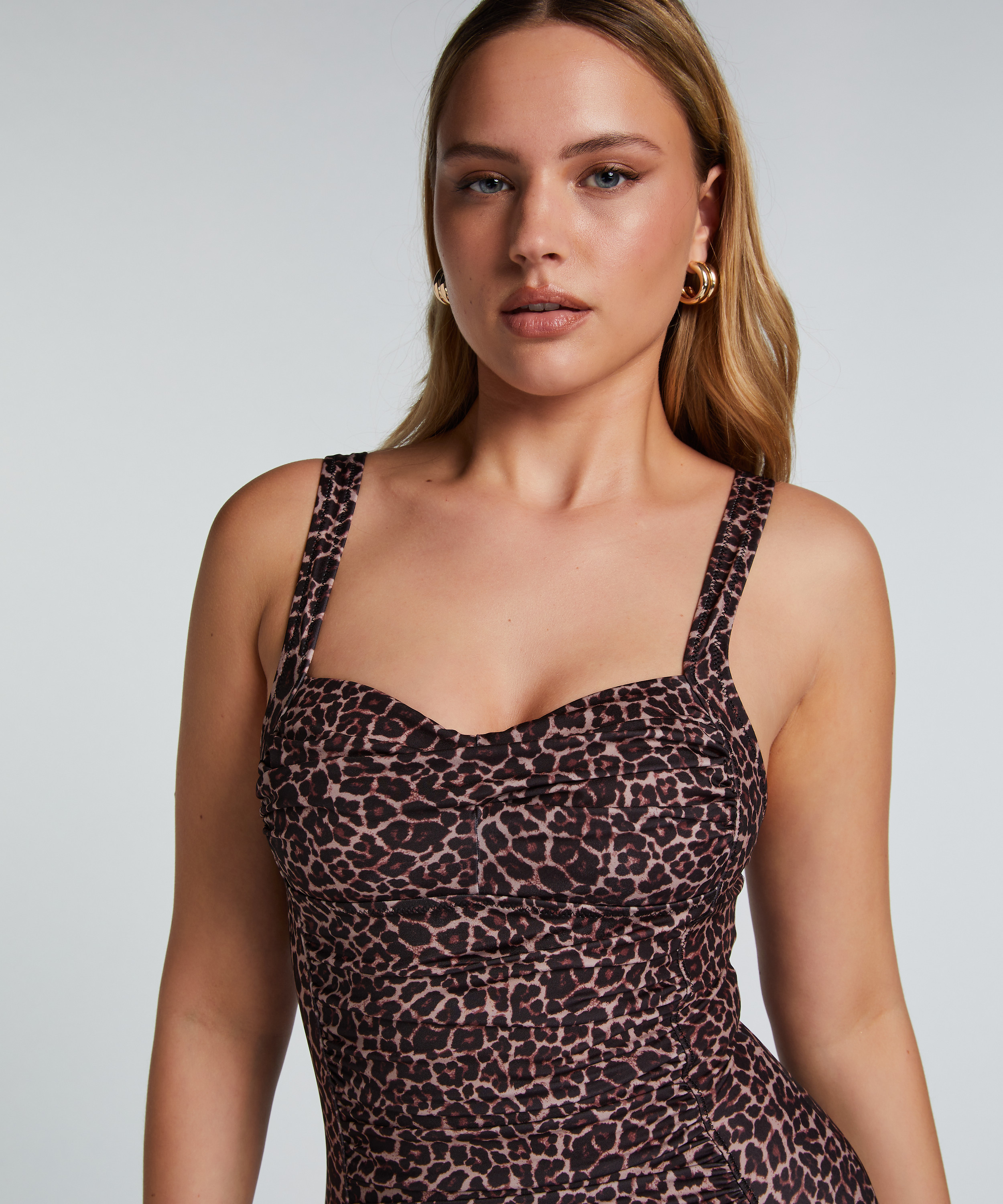 Leopard swimsuit, Brown, main
