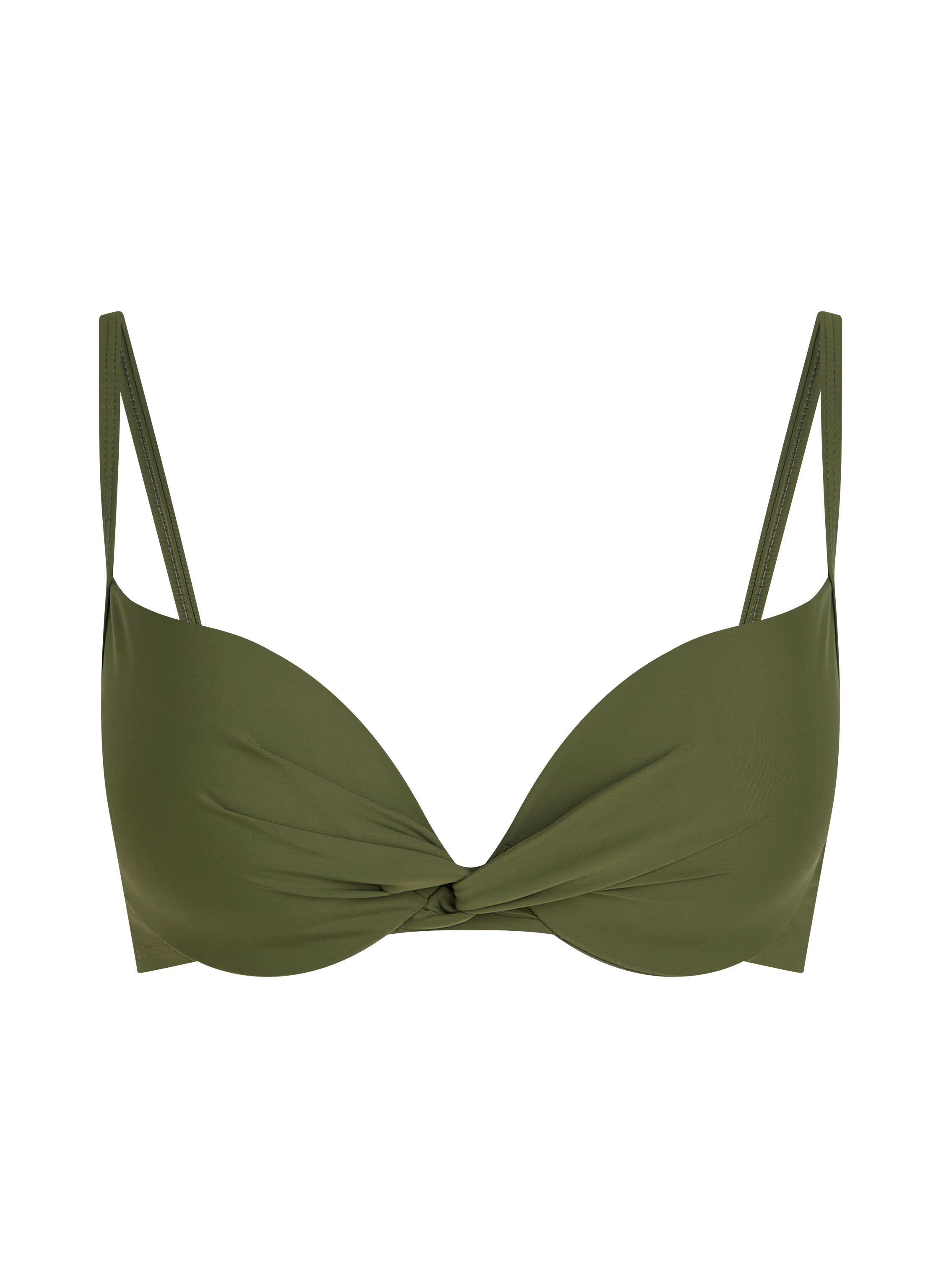 Luna padded bikini top, Green