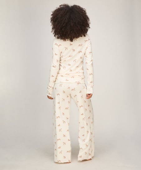 Pants Loose Pointelle, White