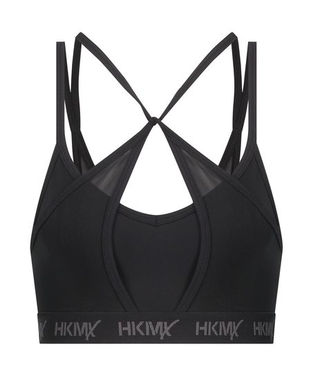 HKMX The Twist Sports Bra, Black
