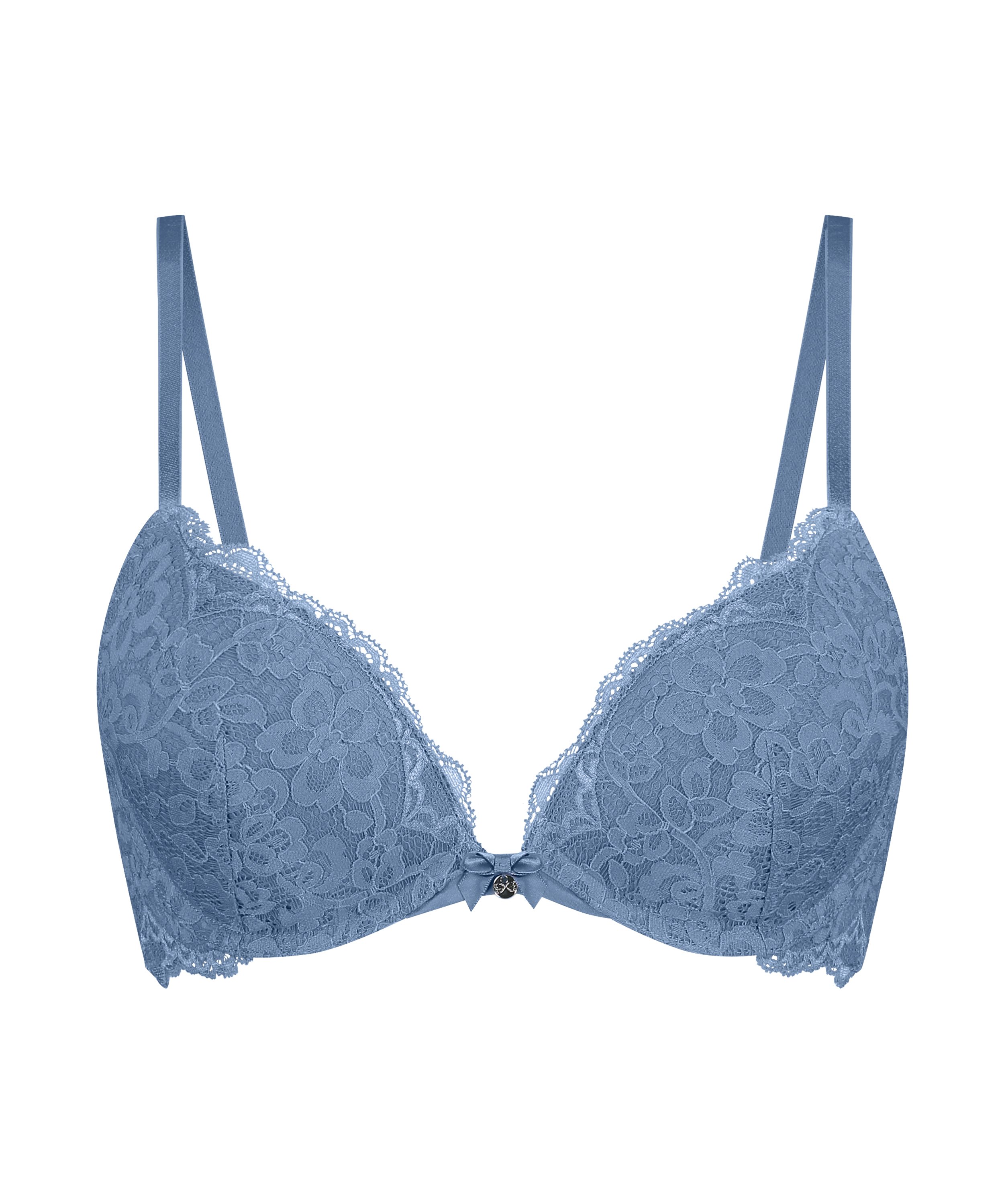 Marine Padded Push-Up Underwired Bra, Blue, main