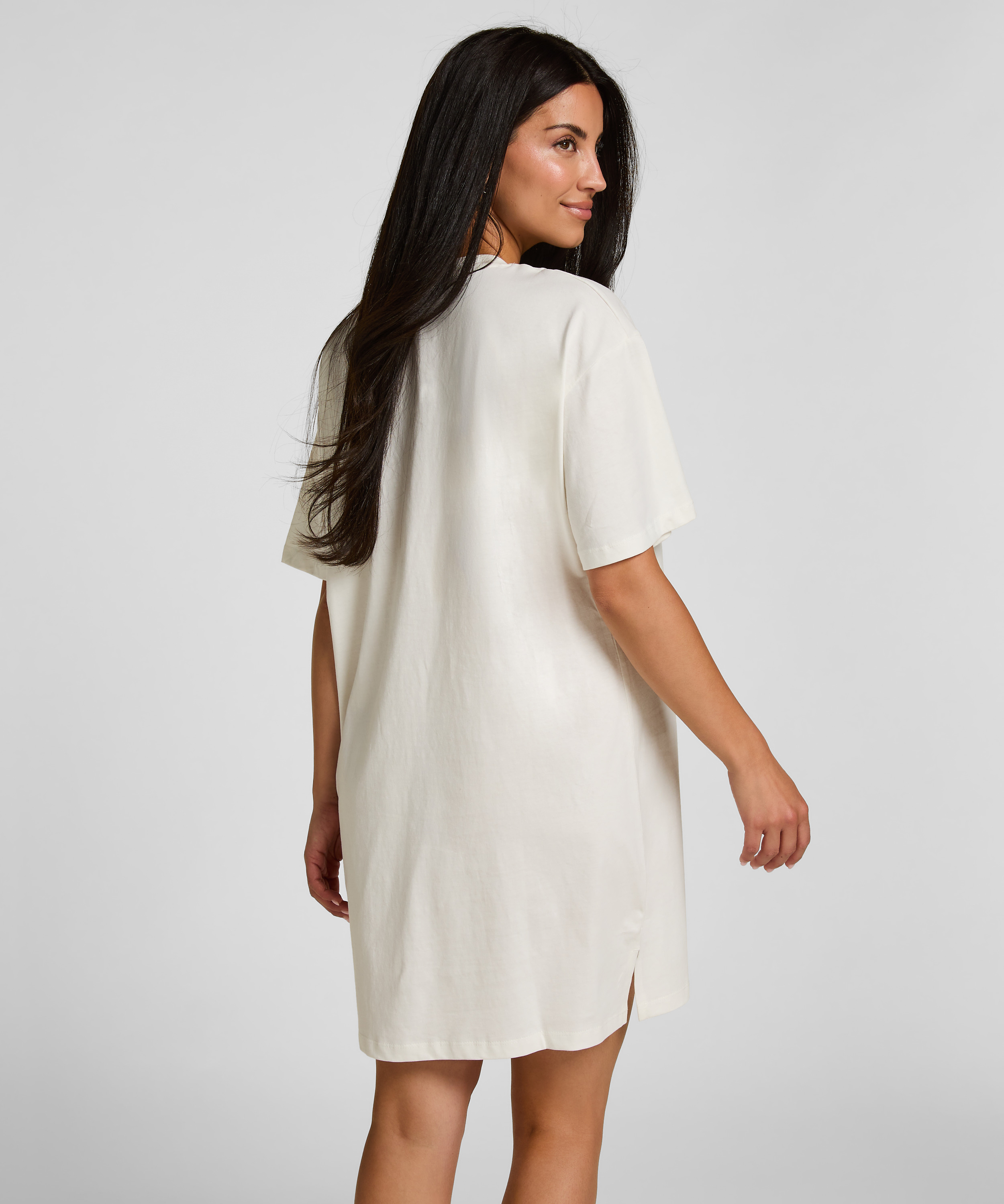 Roundneck Nightshirt, White, main