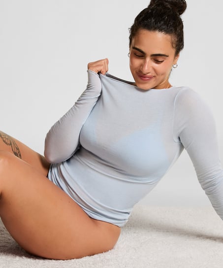 super soft Boatneck shirt with Cashmere, Blue