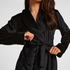 Velours short bathrobe, Black