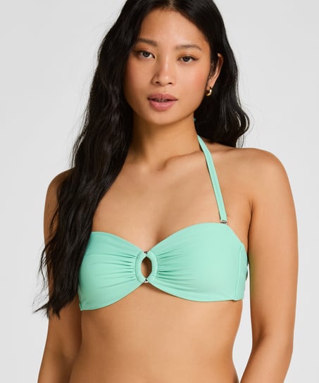Luxe Bandeau Bikini Top, Green