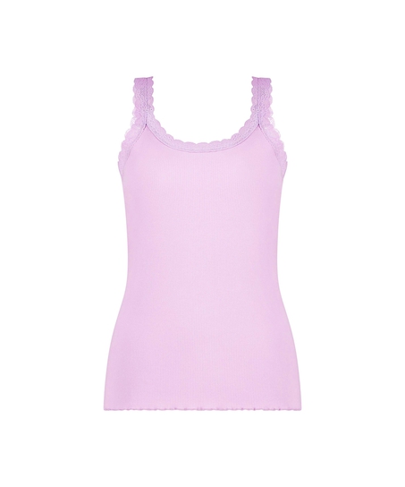 Ribbed Lace Singlet, Purple