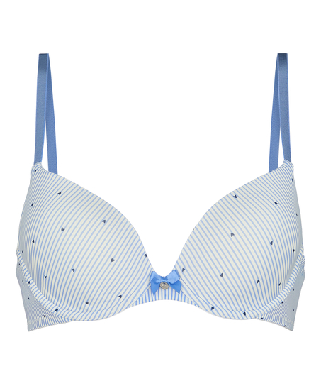 Plunge Padded Underwired Bra, Blue