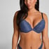 Marine Padded Push-Up Underwired Bra, Blue