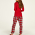 Petite Twill Check Pyjama pants, Red