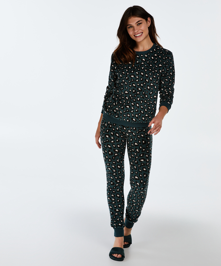 Long-Sleeved Fleece Top, Green