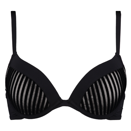 Pia Padded Underwired Push-Up Bra, Black