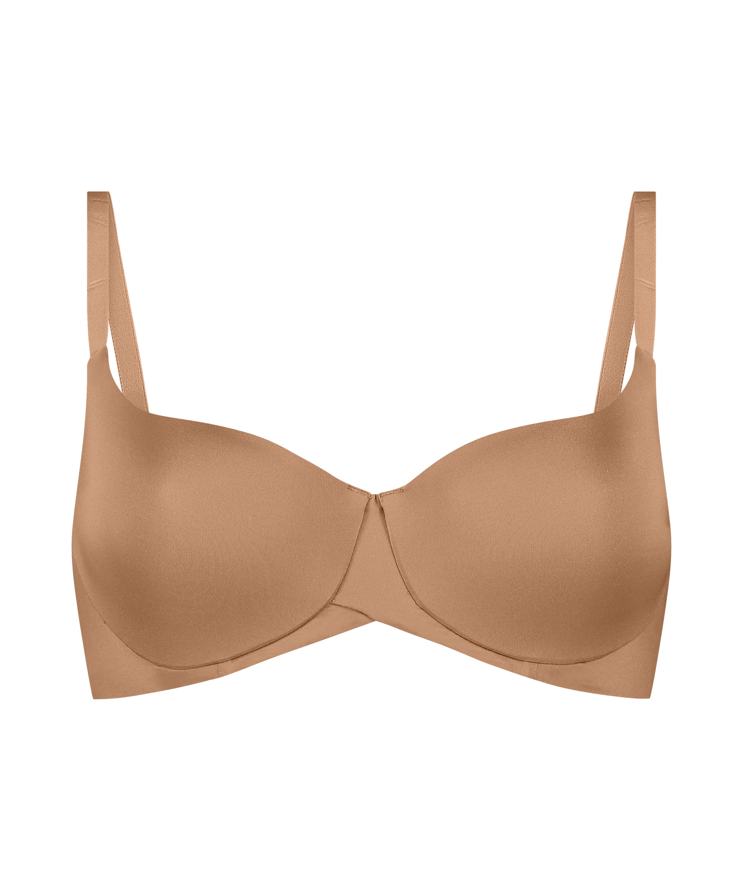Smooth Padded Underwired Bra, Brown, main