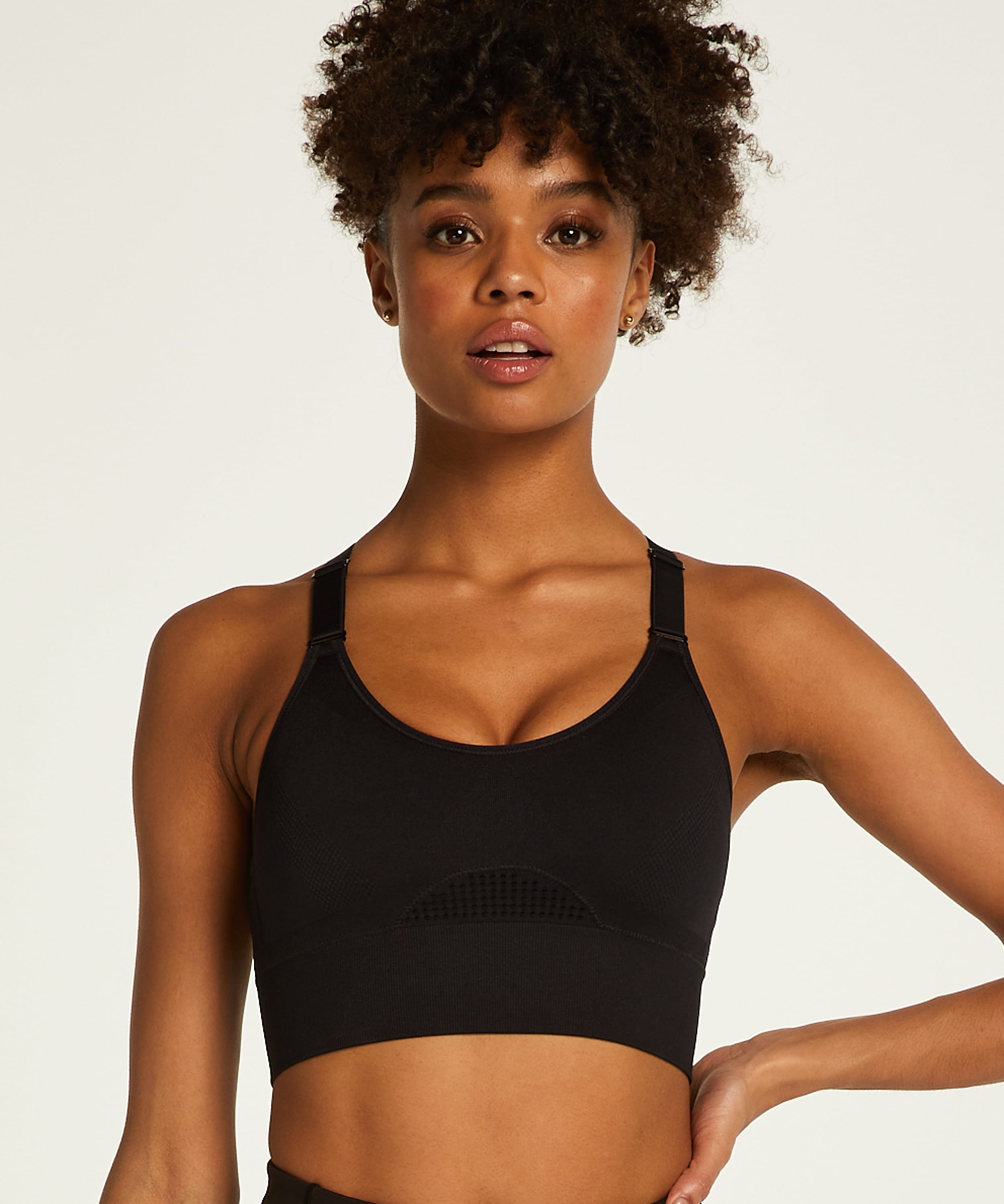 HKMX Sports bra The Comfort Level 1, Black, main