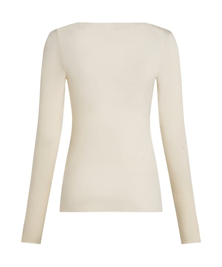 super soft Boatneck shirt with Cashmere, White
