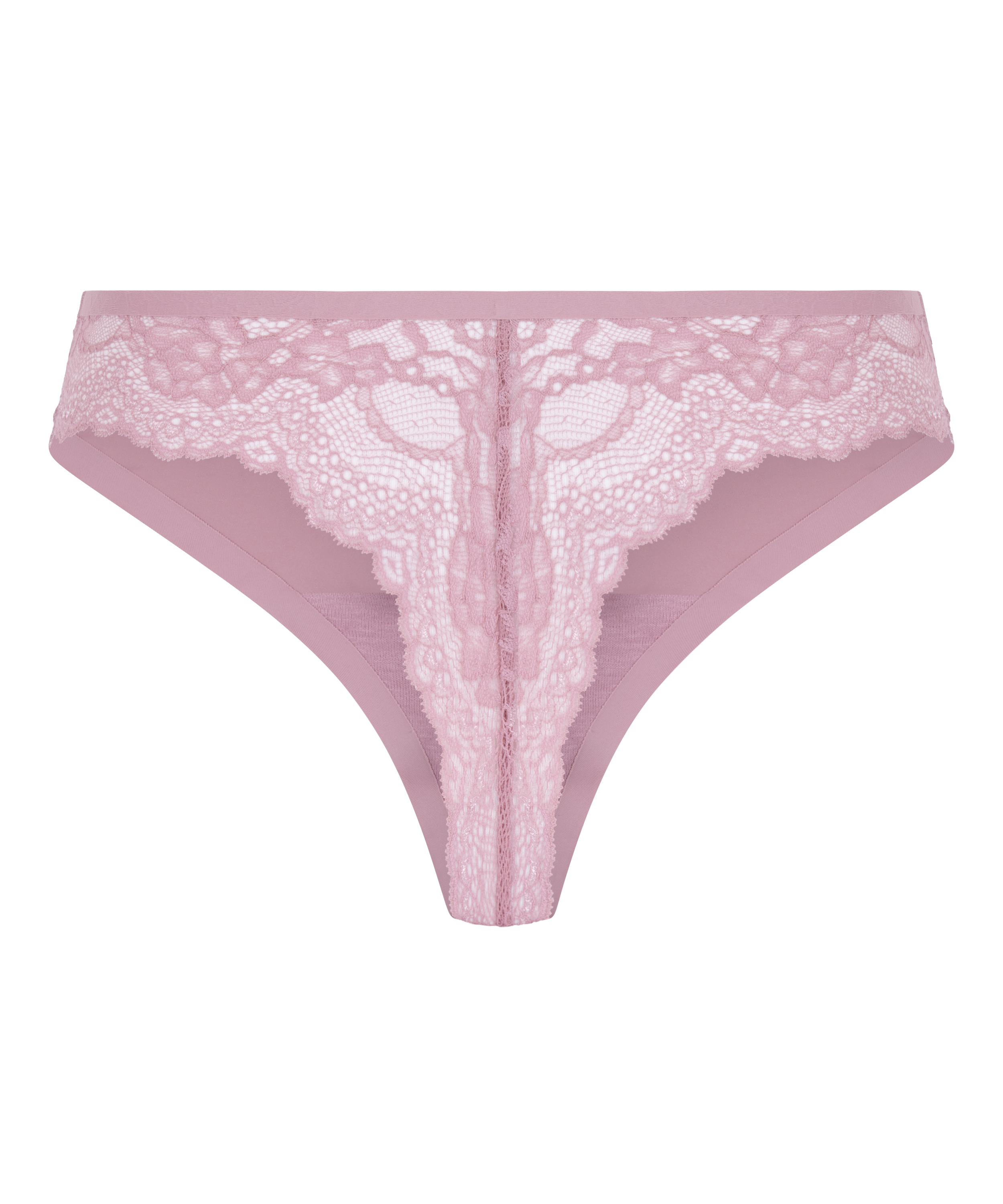Lace Back Invisible Thong, Pink, main