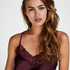 Satin Lace cami top, Red
