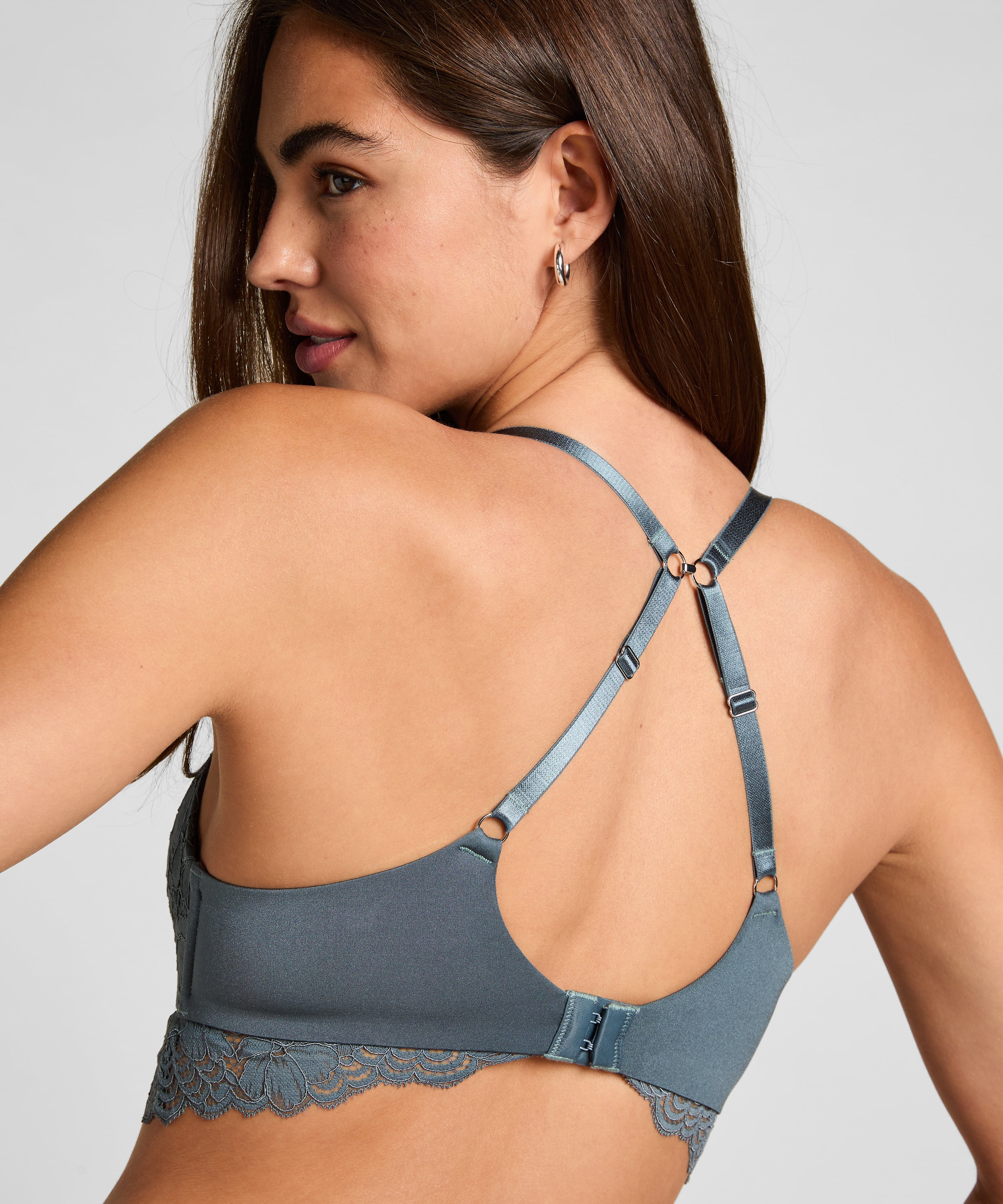 Andrea Padded Non-Wired Bra, Blue, main