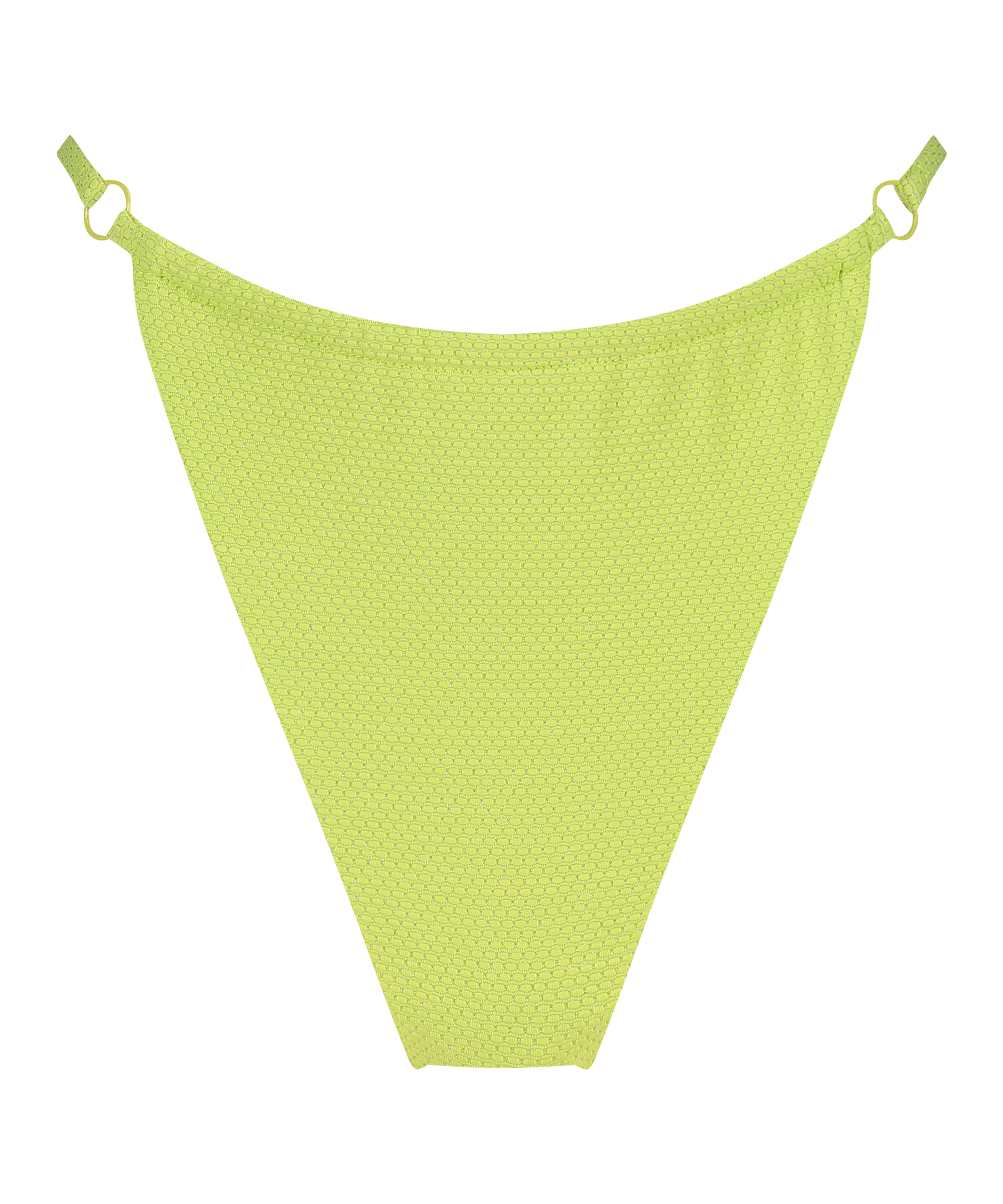 Fiji High Leg Lurex Bikini Bottom, Green, main